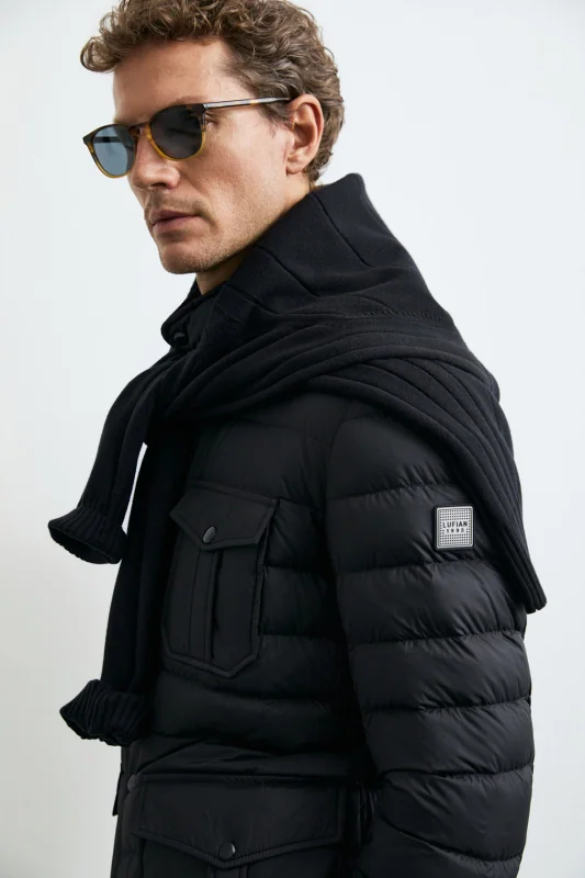 Goose Feather Male Coat Black