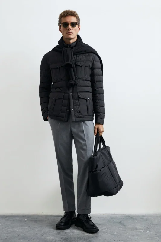 Goose Feather Male Coat Black