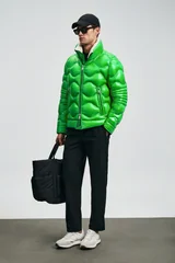 Goose Feather Male Coat Green