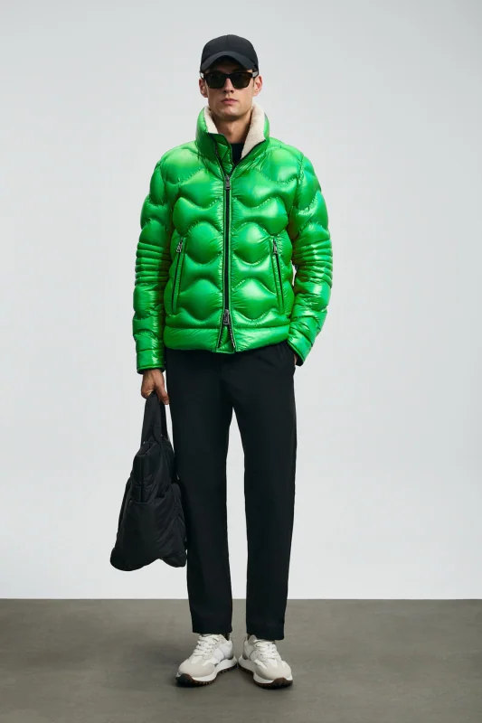 Goose Feather Male Coat Green