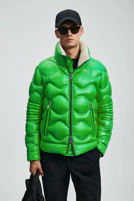 Goose Feather Male Coat Green