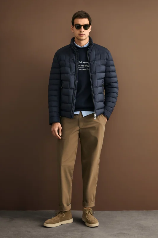Lukas Men's Goose Down Puffer Jacket Navy Blue