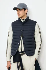 Soon Men's Down Puffer Tech Vest Navy Blue