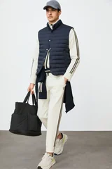 Soon Men's Down Puffer Tech Vest Navy Blue