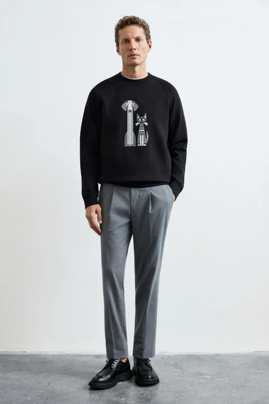 Alfred Erkek Sweatshirt Siyah