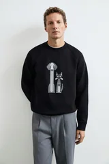 Alfred Erkek Sweatshirt Siyah
