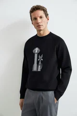 Alfred Erkek Sweatshirt Siyah