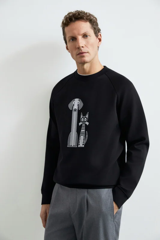 Alfred Erkek Sweatshirt Siyah