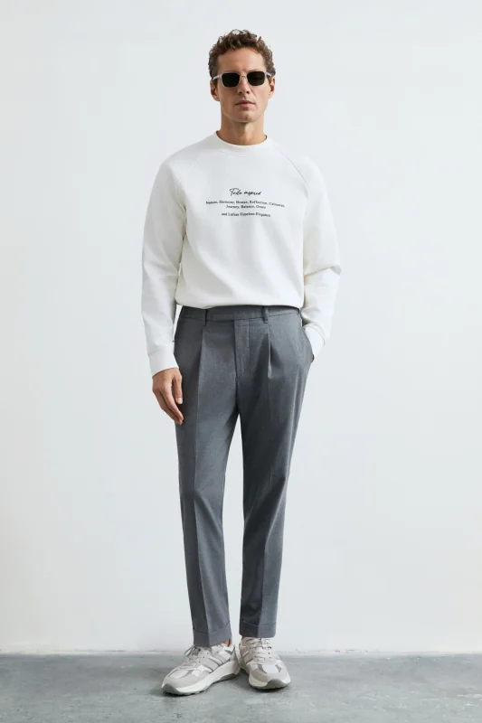 Cole Erkek Sweatshirt Kırık Beyaz