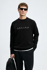 Cooper Erkek Sweatshirt Siyah
