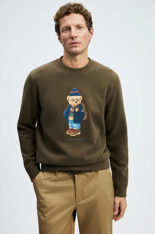 Mıles Erkek Sweatshirt Kahverengi