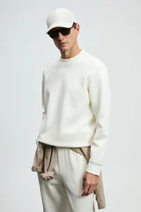 Grand Erkek Sweatshirt Kırık Beyaz