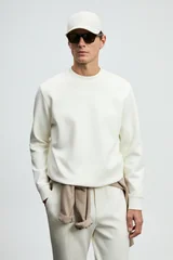 Grand Erkek Sweatshirt Kırık Beyaz