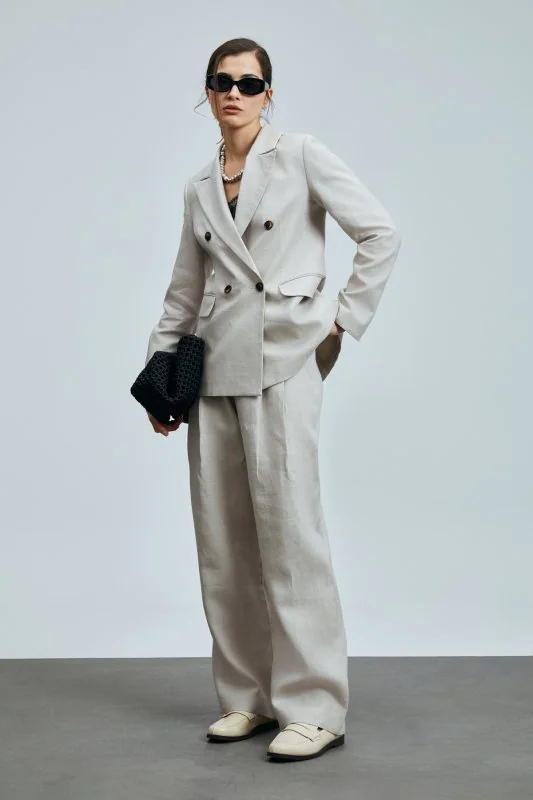 Mıreler Women's Linen Jacket Beige