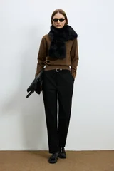 Laura Wool Blend Polo Collar Knit Sweater Light Brown