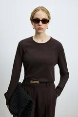 Lıa Women's Sweater Dark Brown