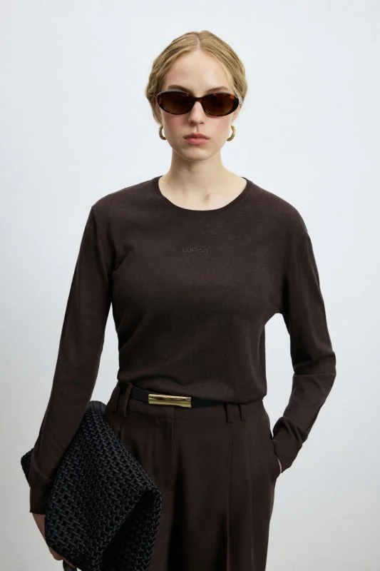 Lıa Women's Sweater Dark Brown