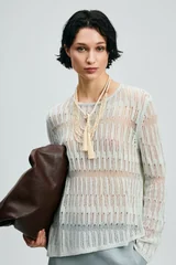 Lace Women's Sweater Cream
