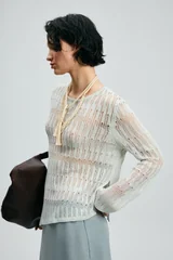 Lace Women's Sweater Cream