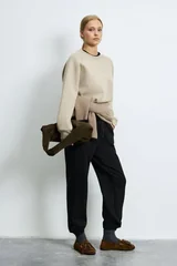 Woman Knitting Sweatsh Beıge