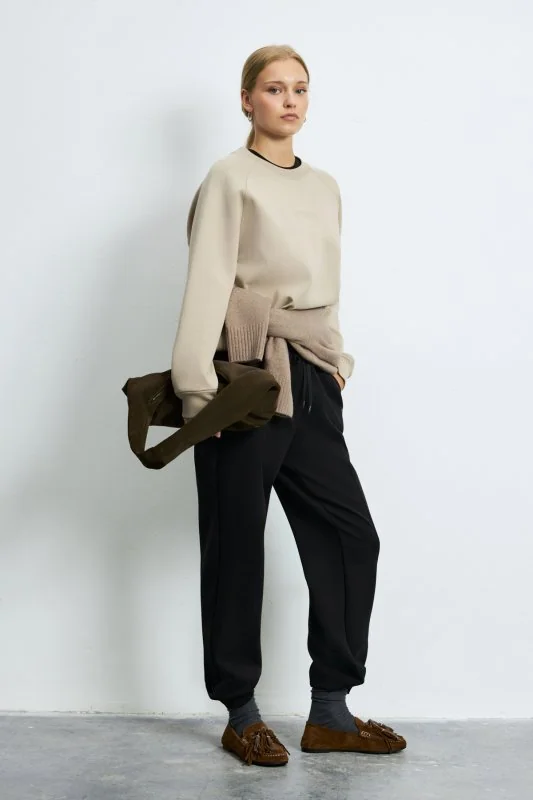 Woman Knitting Sweatsh Beıge