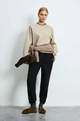 Woman Knitting Sweatsh Beıge