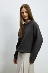 Woman Knitting Sweatsh Brown
