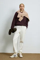 Woman Knitting Sweatsh Purple