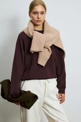 Woman Knitting Sweatsh Purple
