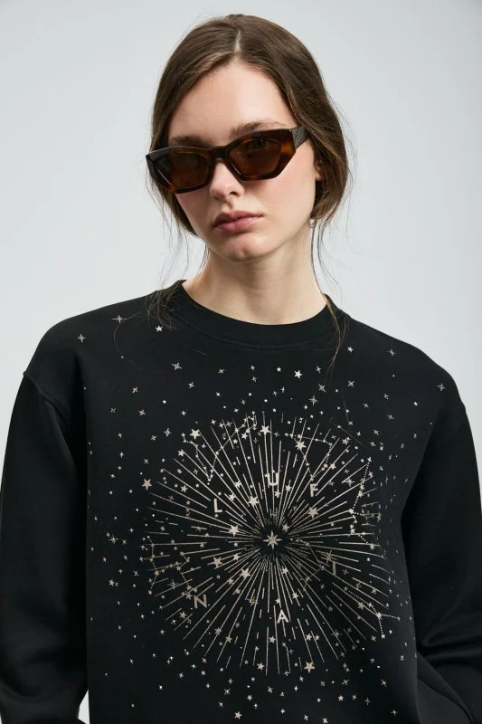 Star Women's Knitted Sweatshirt Black