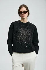 Star Women's Knitted Sweatshirt Black