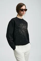 Star Women's Knitted Sweatshirt Black
