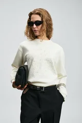 Star Women's Knitted Sweatshirt Off White