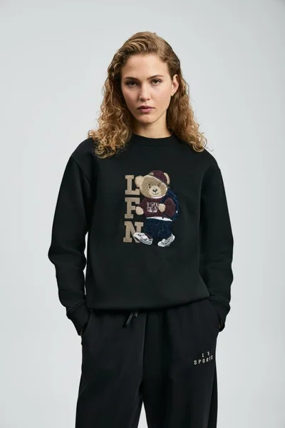 Dıamond Women's Knitted Sweatshirt Black