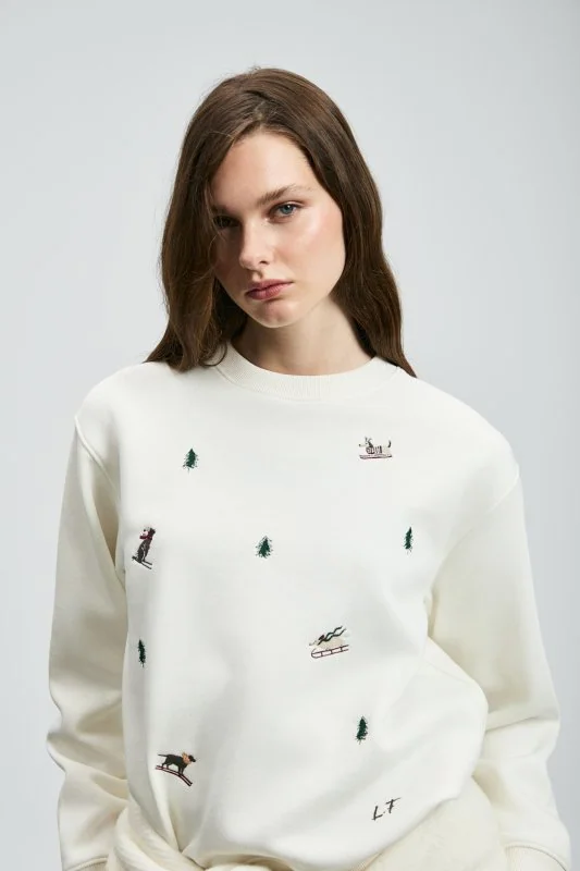 Merry Women's Knitted Sweatshirt Off White