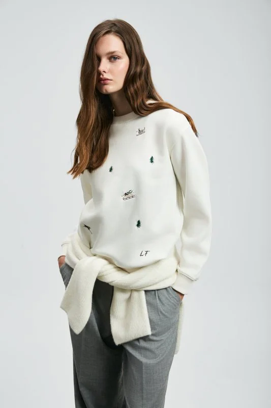 Merry Women's Knitted Sweatshirt Off White