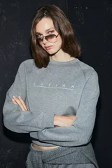 Adrıana Women's Knitted Sweatshirt Gray