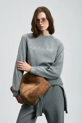 Adrıana Women's Knitted Sweatshirt Gray