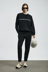 Angelına Women's Knitted Sweatshirt Black