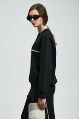 Angelına Women's Knitted Sweatshirt Black