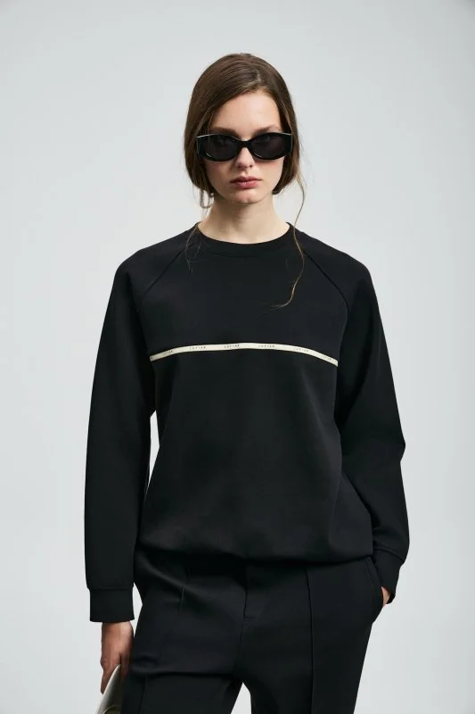 Angelına Women's Knitted Sweatshirt Black