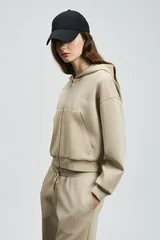 Cara Women's Knitted Sweatshirt Beige