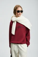 Ander Women's Knitted Sweatshirt Burgundy