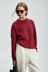 Ander Women's Knitted Sweatshirt Burgundy