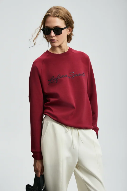 Ander Women's Knitted Sweatshirt Burgundy