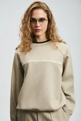 Angelına Women's Knitted Sweatshirt Beige