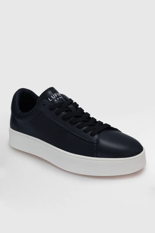 Anton Erkek Deri Sneaker Ayakkabı Lacivert