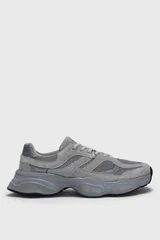 Mark Erkek Deri Sneaker Ayakkabı Gri