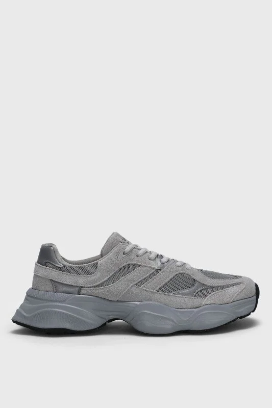Mark Erkek Deri Sneaker Ayakkabı Gri