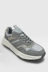 Eduard Erkek Deri Sneaker Ayakkabı Gri
